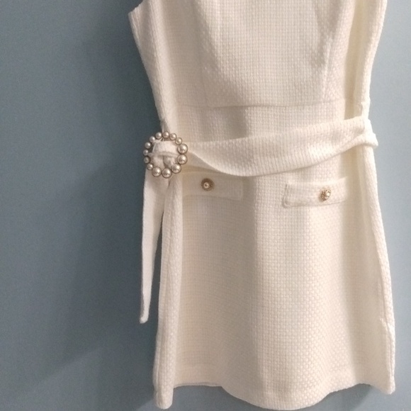 NWOT Jealous Tomato White Textured Mini Dress Size Medium - Picture 4 of 5